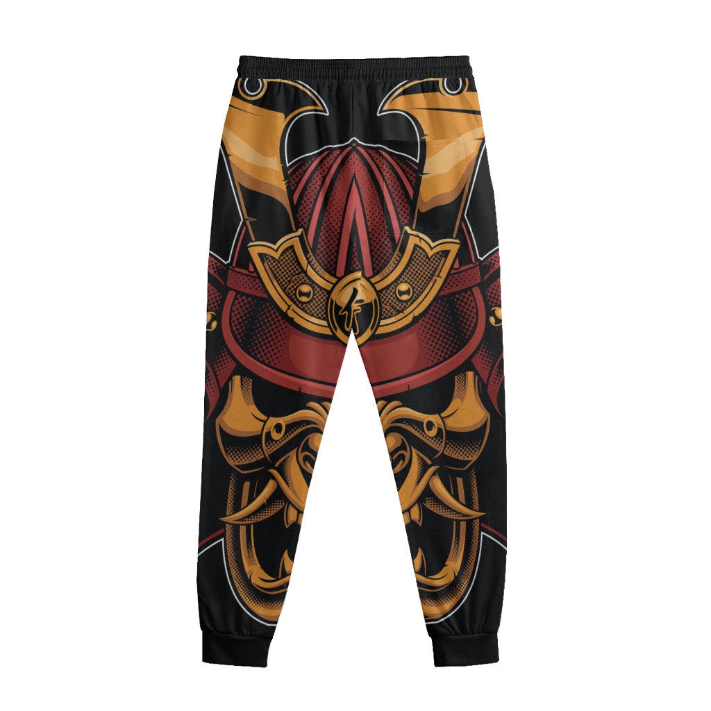 Japanese Samurai Warrior Mask Print Sweatpants
