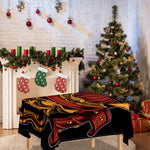 Japanese Samurai Warrior Mask Print Tablecloth