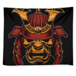 Japanese Samurai Warrior Mask Print Tapestry
