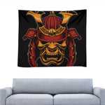 Japanese Samurai Warrior Mask Print Tapestry