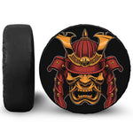 Japanese Samurai Warrior Mask Print Tire Cover