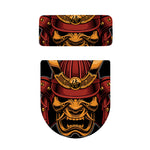 Japanese Samurai Warrior Mask Print Toilet Lid And Tank Cover Set