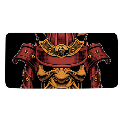 Japanese Samurai Warrior Mask Print Towel