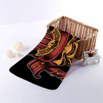 Japanese Samurai Warrior Mask Print Towel