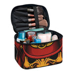 Japanese Samurai Warrior Mask Print Travel Makeup Bag