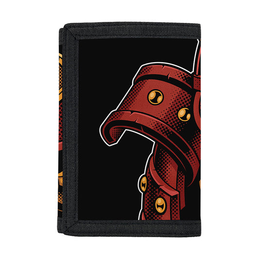 Japanese Samurai Warrior Mask Print Trifold Wallet