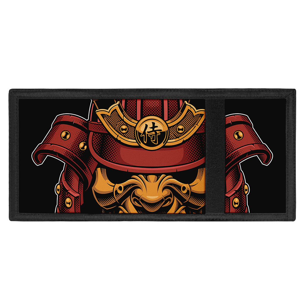 Japanese Samurai Warrior Mask Print Trifold Wallet