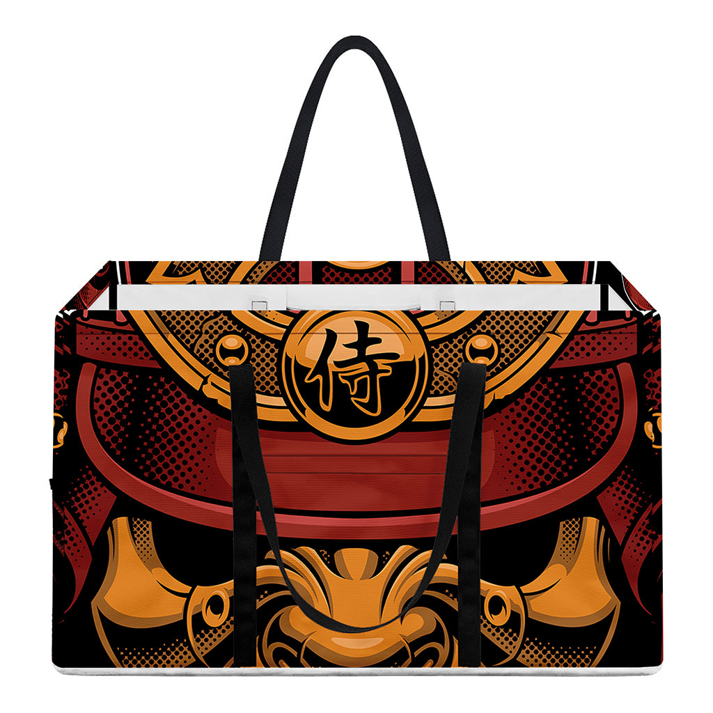 Japanese Samurai Warrior Mask Print Utility Tote Bag