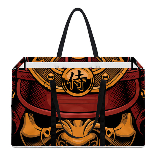 Japanese Samurai Warrior Mask Print Utility Tote Bag