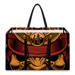 Japanese Samurai Warrior Mask Print Utility Tote Bag