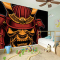 Japanese Samurai Warrior Mask Print Wall Sticker