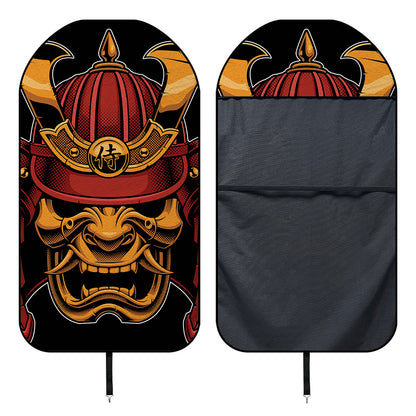 Japanese Samurai Warrior Mask Print Waterproof Car Seat Cover