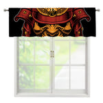 Japanese Samurai Warrior Mask Print Window Valance