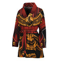 Japanese Samurai Warrior Mask Print Women's Bathrobe