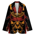 Japanese Samurai Warrior Mask Print Women's Blazer