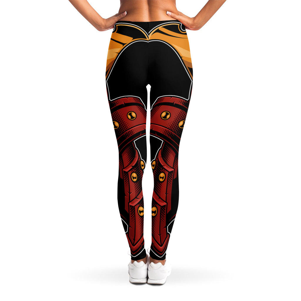 Japanese Samurai Warrior Mask Print Women's Leggings