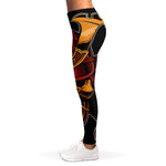 Japanese Samurai Warrior Mask Print Women's Leggings