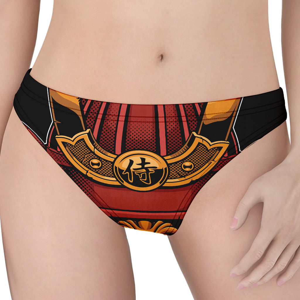 Japanese Samurai Warrior Mask Print Women's Thong