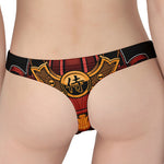 Japanese Samurai Warrior Mask Print Women's Thong