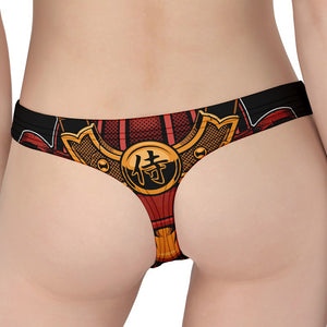 Japanese Samurai Warrior Mask Print Women's Thong