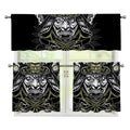 Japanese Samurai Warrior Print 3 Piece Kitchen Curtains