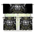 Japanese Samurai Warrior Print 3 Piece Kitchen Curtains