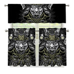 Japanese Samurai Warrior Print 3 Piece Kitchen Curtains