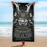 Japanese Samurai Warrior Print Beach Towel