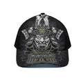 Japanese Samurai Warrior Print Black Mesh Trucker Hat