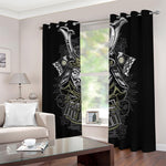 Japanese Samurai Warrior Print Blackout Grommet Curtains