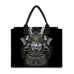 Japanese Samurai Warrior Print Canvas Tote Bag