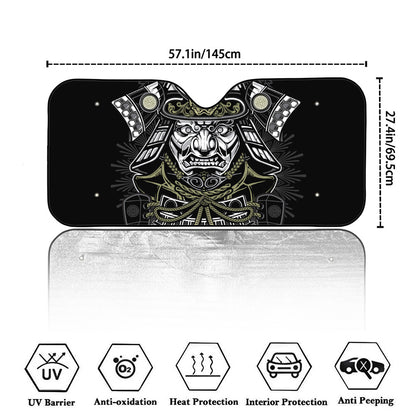 Japanese Samurai Warrior Print Car Windshield Sun Shade