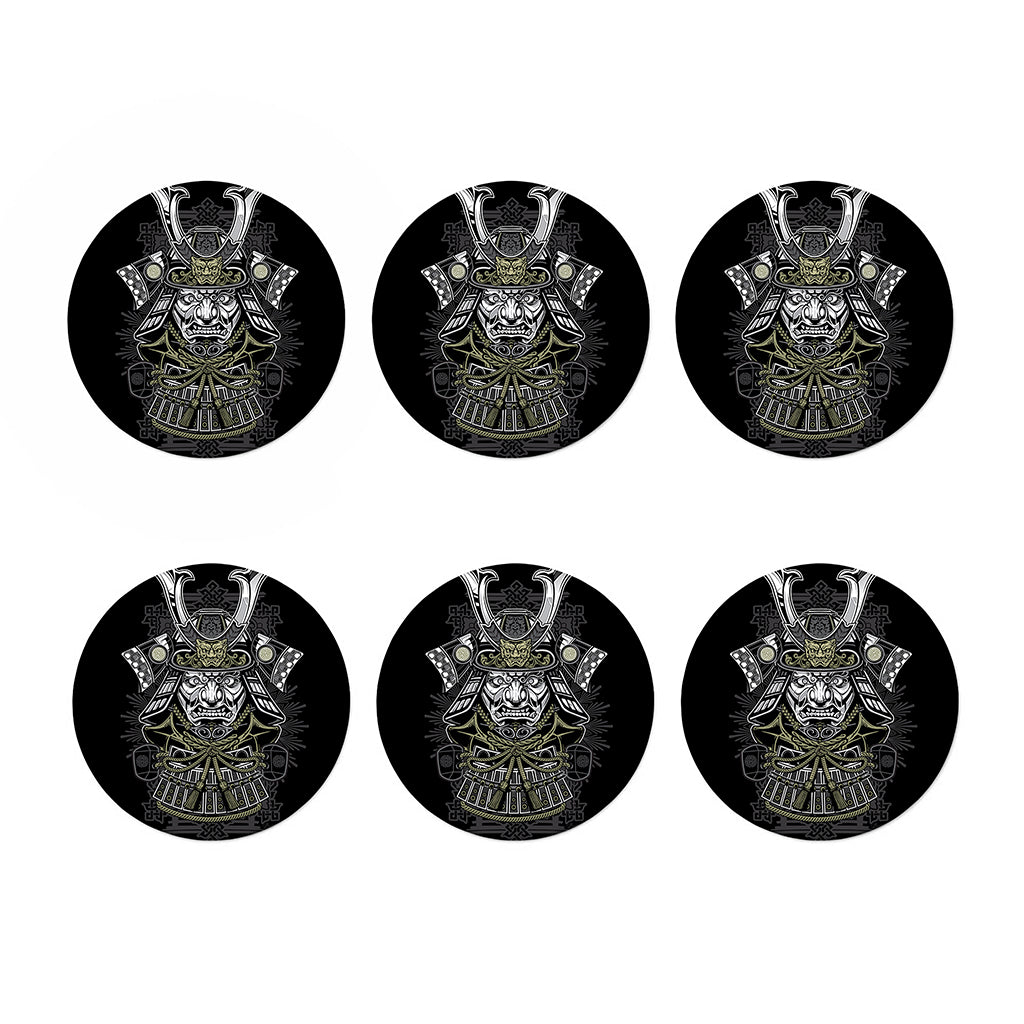 Japanese Samurai Warrior Print Coaster Set