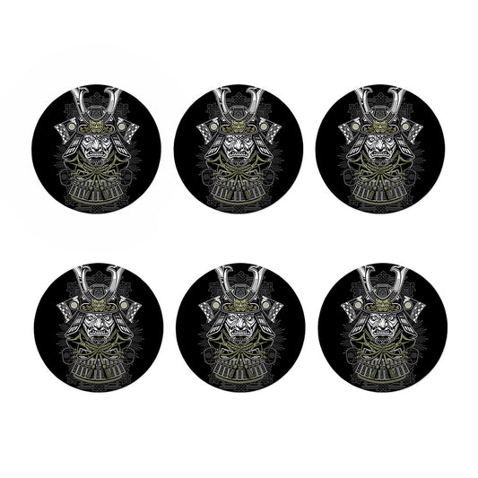 Japanese Samurai Warrior Print Coaster Set