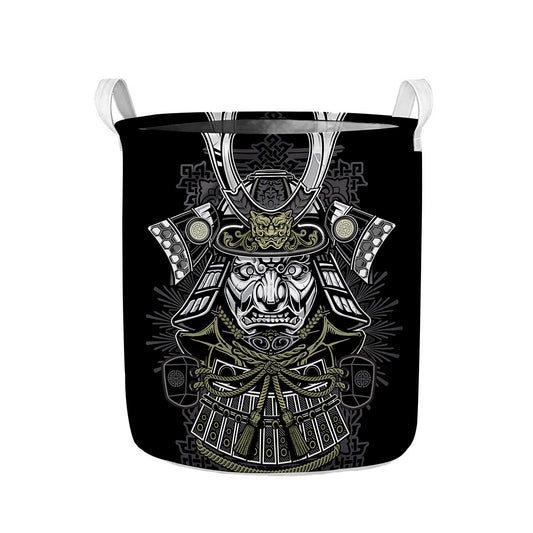 Japanese Samurai Warrior Print Collapsible Laundry Basket