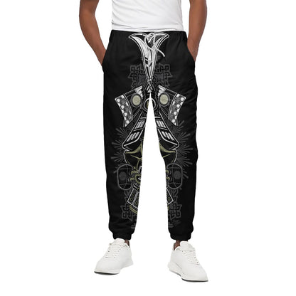 Japanese Samurai Warrior Print Cotton Pants
