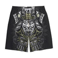 Japanese Samurai Warrior Print Cotton Shorts