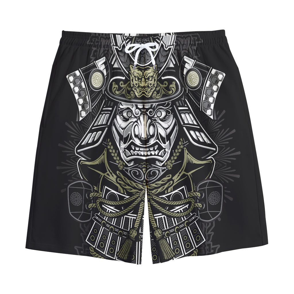 Japanese Samurai Warrior Print Cotton Shorts