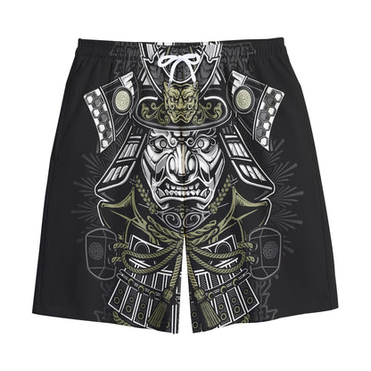 Japanese Samurai Warrior Print Cotton Shorts
