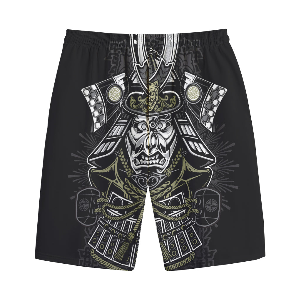 Japanese Samurai Warrior Print Cotton Shorts