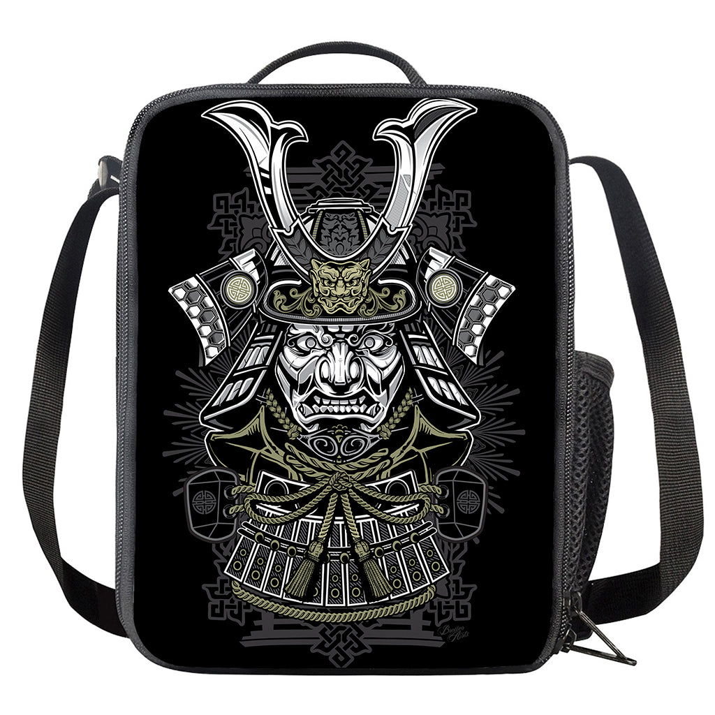 Japanese Samurai Warrior Print Crossbody Lunch Bag