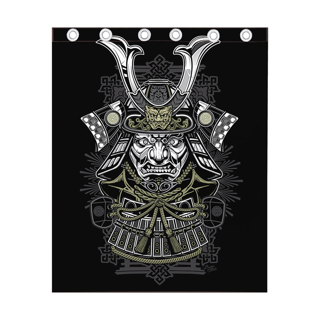 Japanese Samurai Warrior Print Curtain
