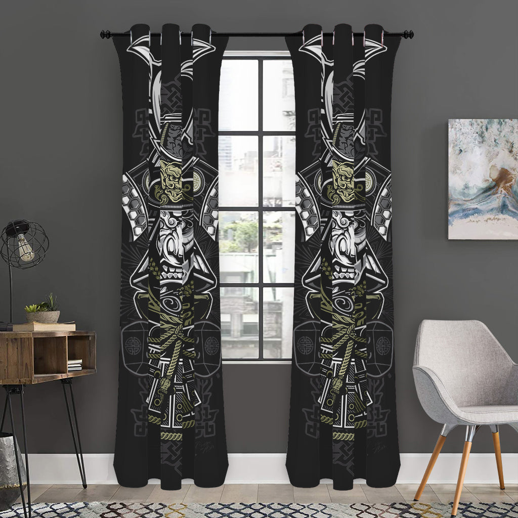 Japanese Samurai Warrior Print Curtain