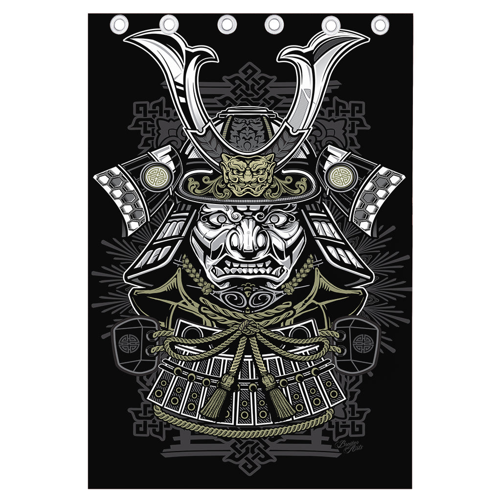 Japanese Samurai Warrior Print Curtain