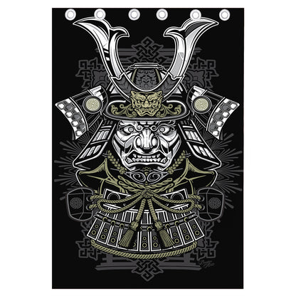 Japanese Samurai Warrior Print Curtain