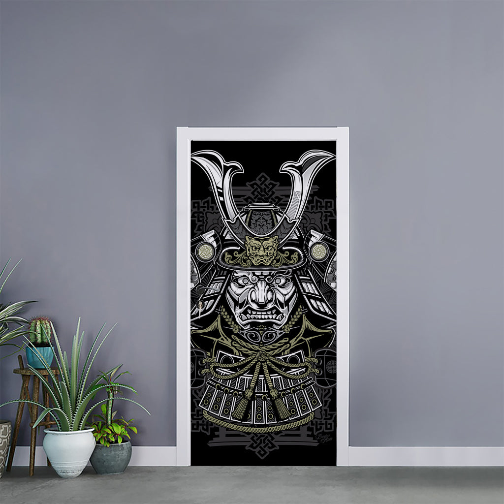 Japanese Samurai Warrior Print Door Sticker