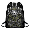 Japanese Samurai Warrior Print Drawstring Backpack