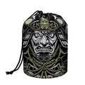 Japanese Samurai Warrior Print Drawstring Makeup Bag