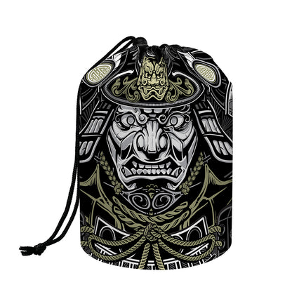 Japanese Samurai Warrior Print Drawstring Makeup Bag