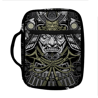 Japanese Samurai Warrior Print Front Pocket Bible Bag